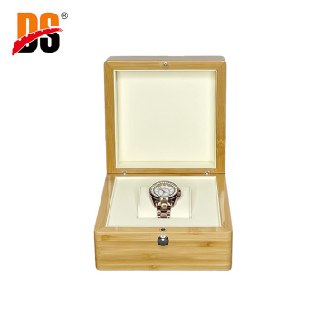 Hot Sale Custom Logo High Glossy Gift Storage Packaging Bamboo Watch Box